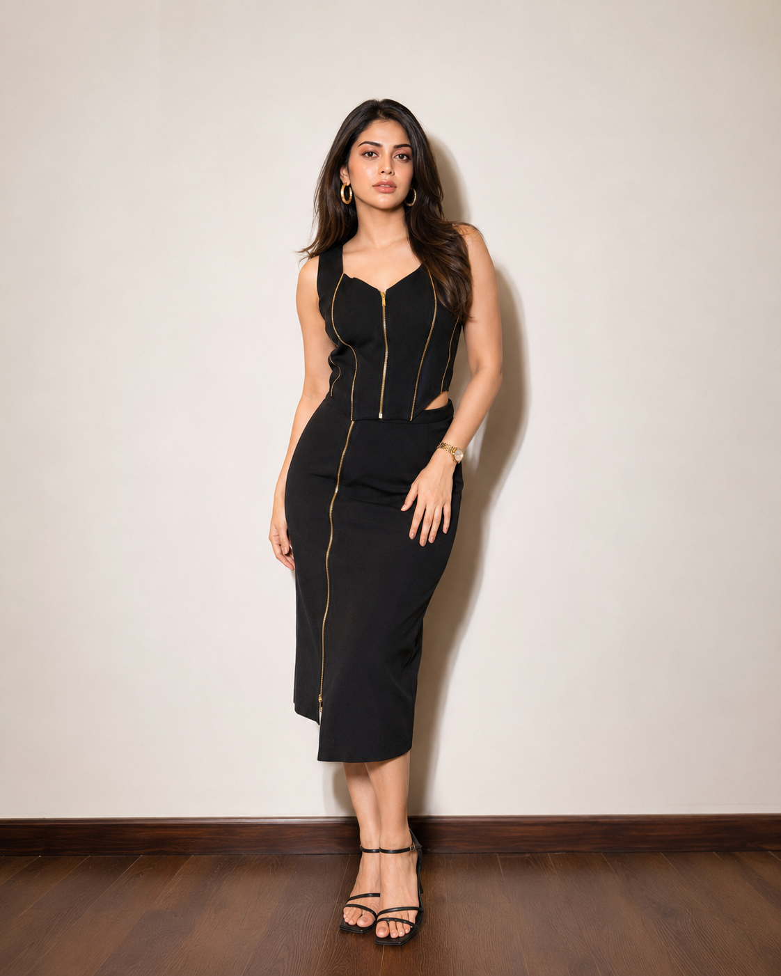 ZEST 4ZIP VEST SKIRT SET - Black