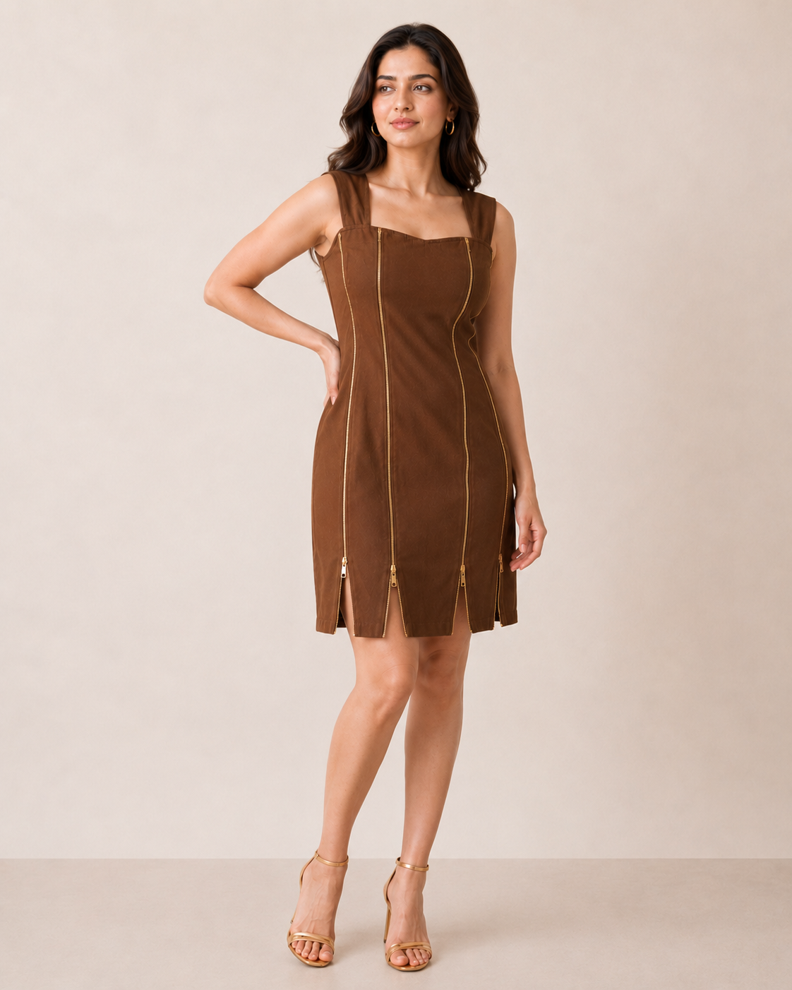 ZEST 4ZIP DRESS - Brown