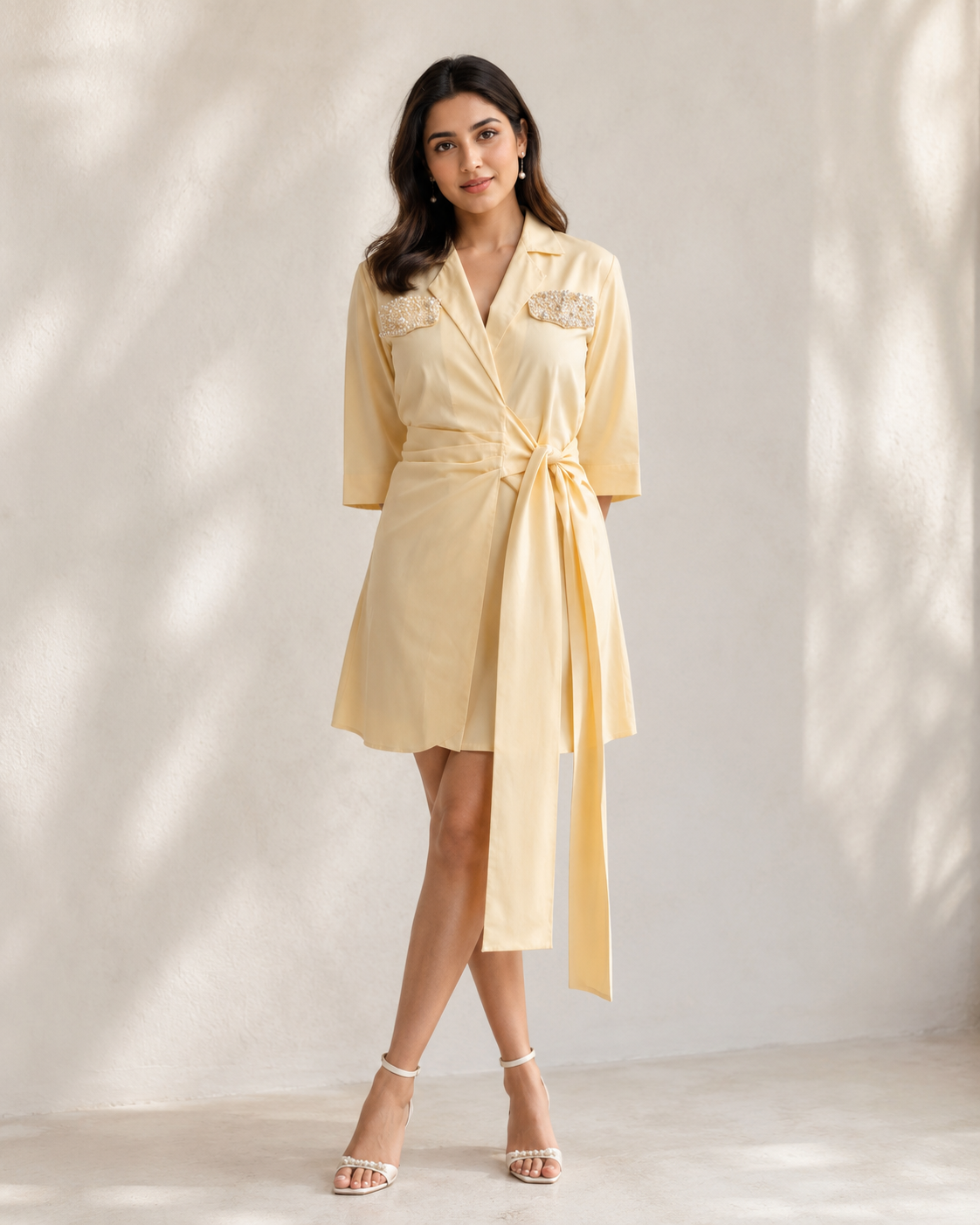 PERLA WRAP DRESS - Yellow