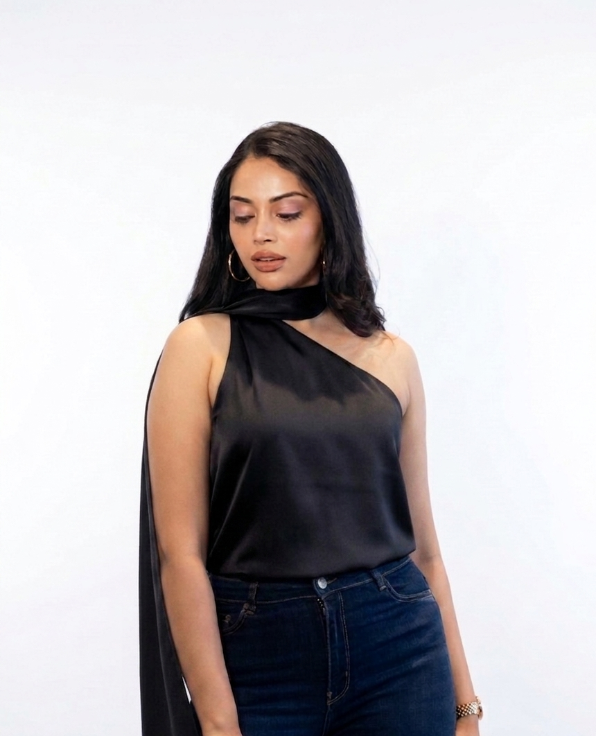 SANDRA SCARF TOP WITH FRINGES