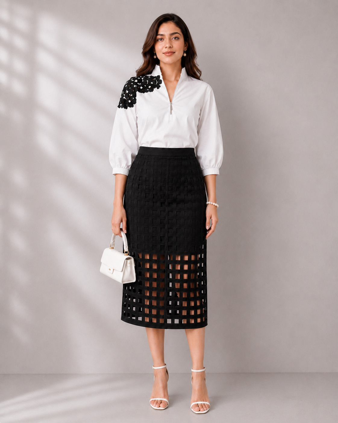 LARA MIDI SKIRT - Black