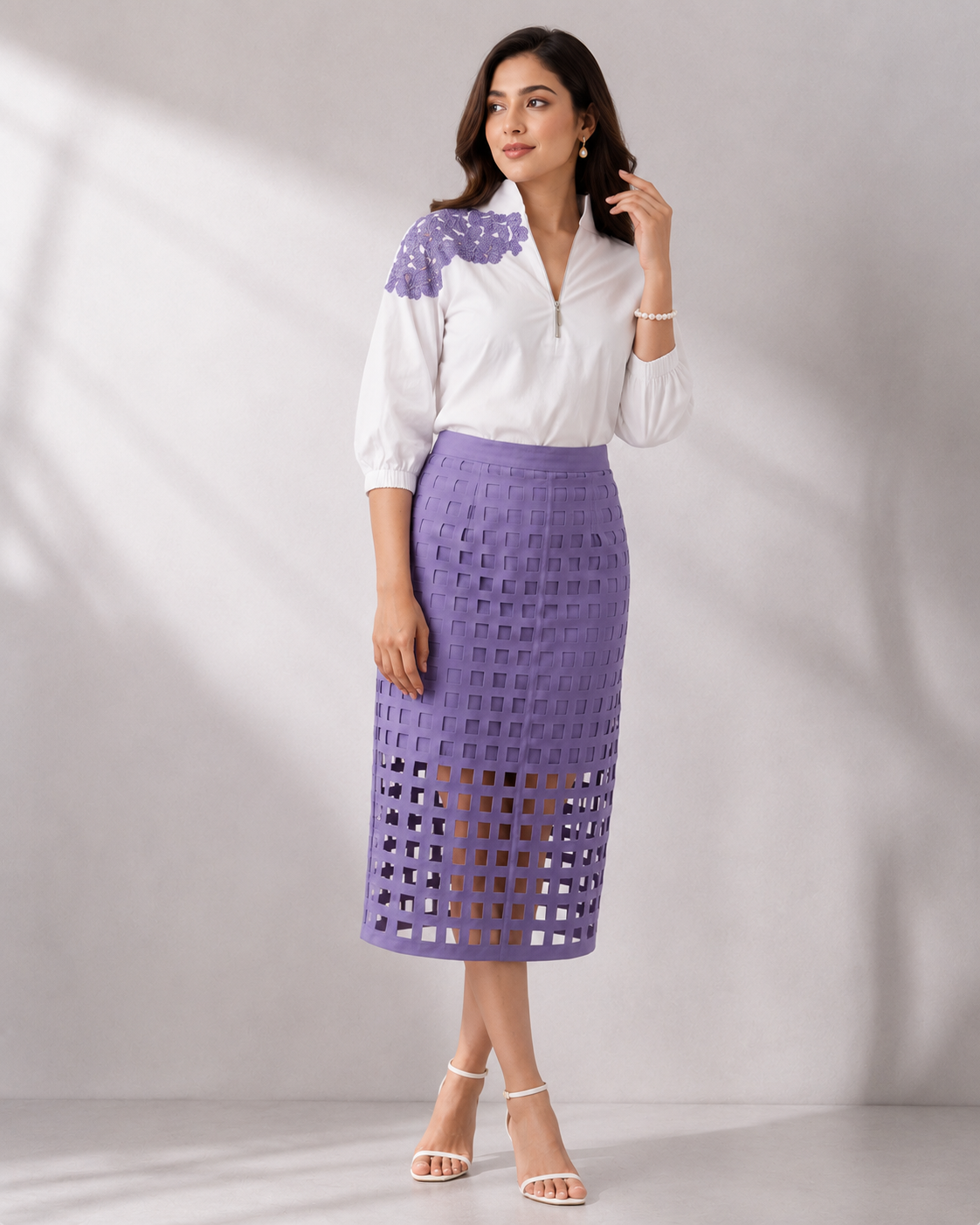 LARA MIDI SKIRT - Purple
