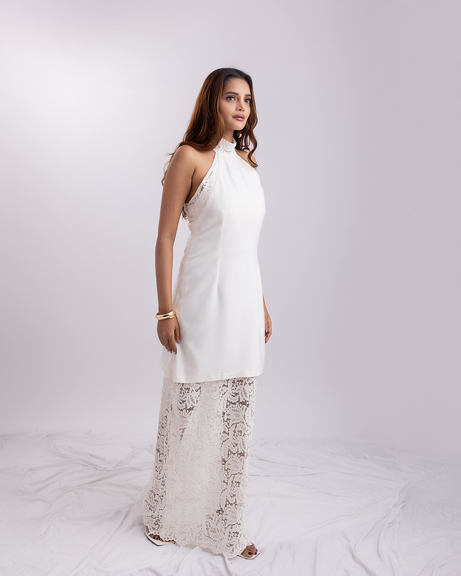 LISA LACE MAXI DRESS - White