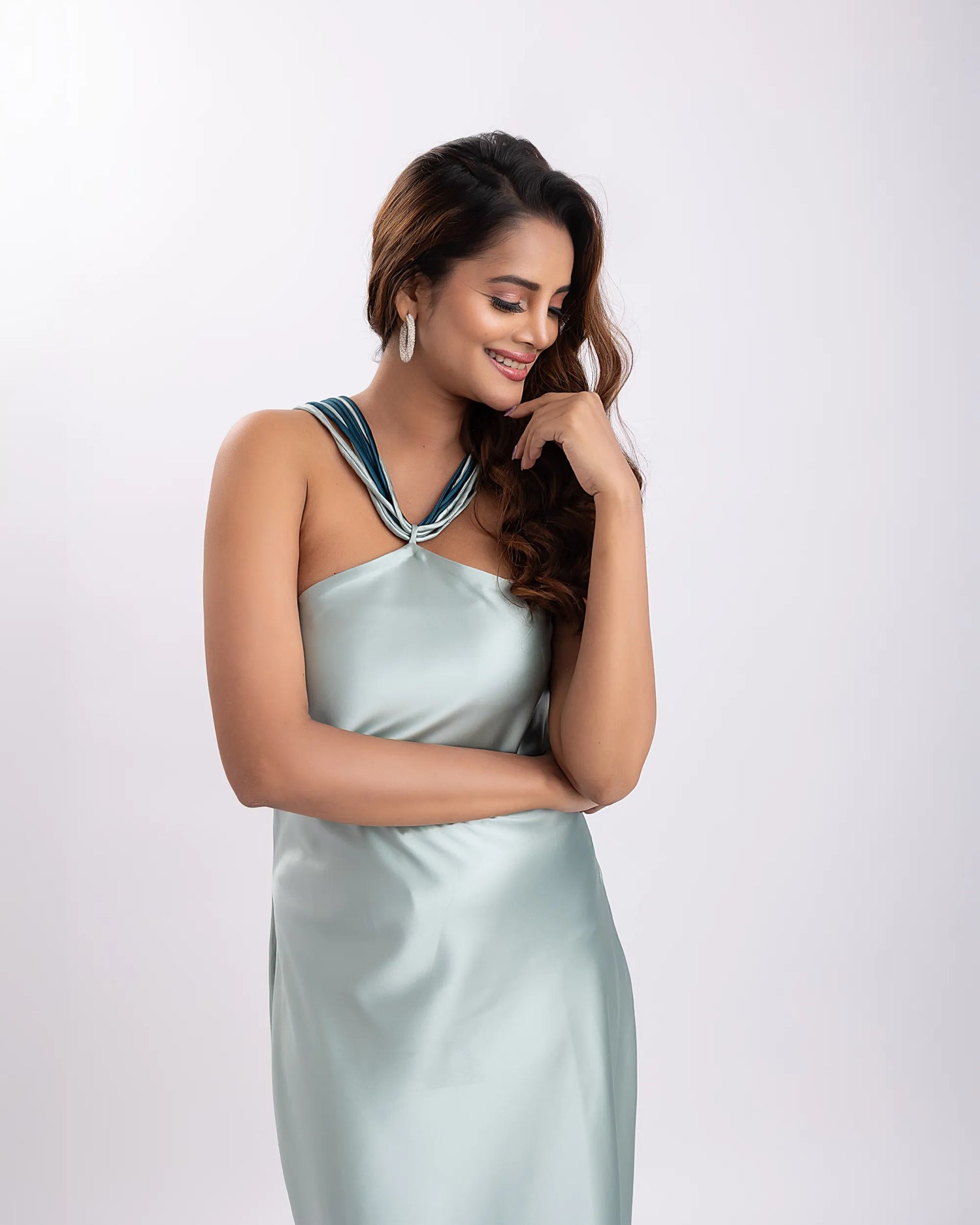 COCO COLORBLOCK HALTER GOWN