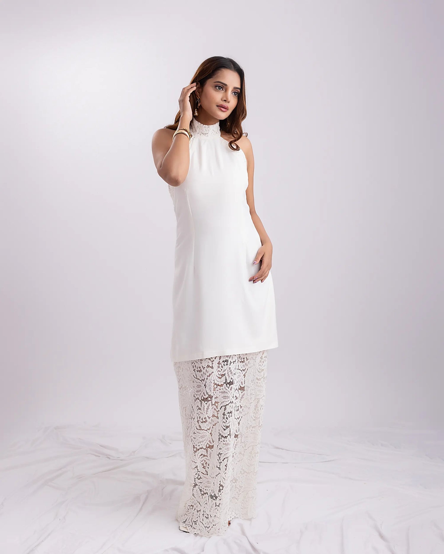 Lisa White Lace Maxi Dress