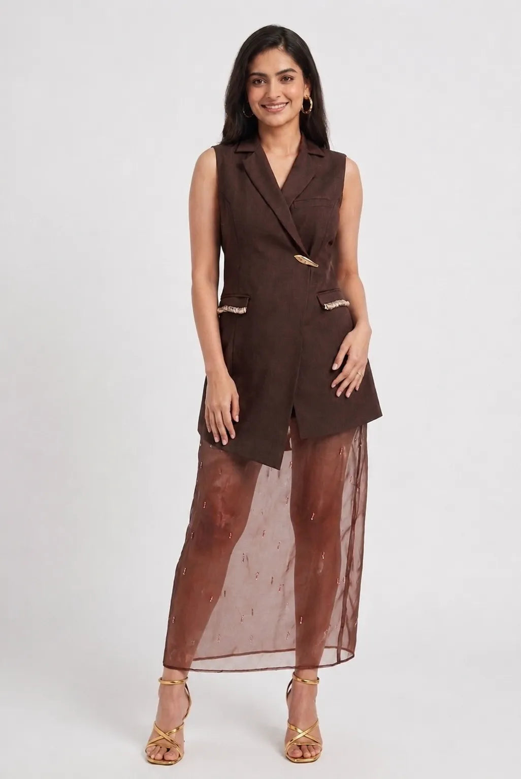 EVA BLAZER DRESS WITH ORGANZA SKIRT