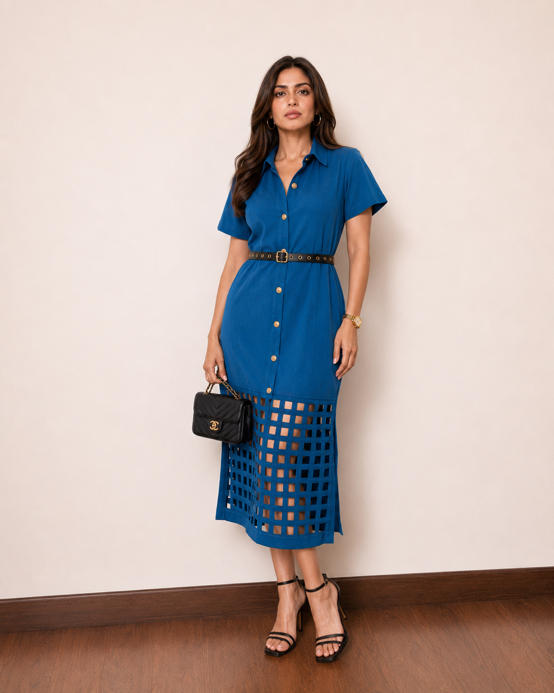 LARA SHIRT DRESS - Turquoise Blue