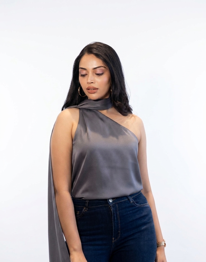 SANDRA SCARF TOP WITH FRINGES