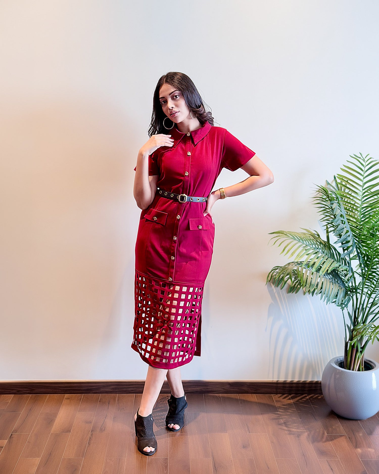 LARA MIDI DRESS WITH BELT