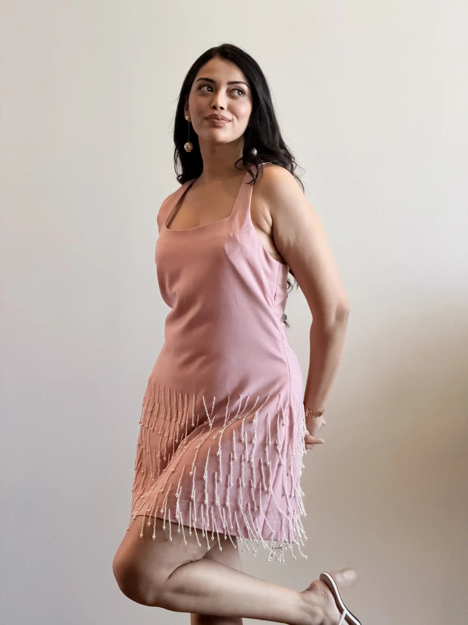VINI PEARL TASSELS DRESS