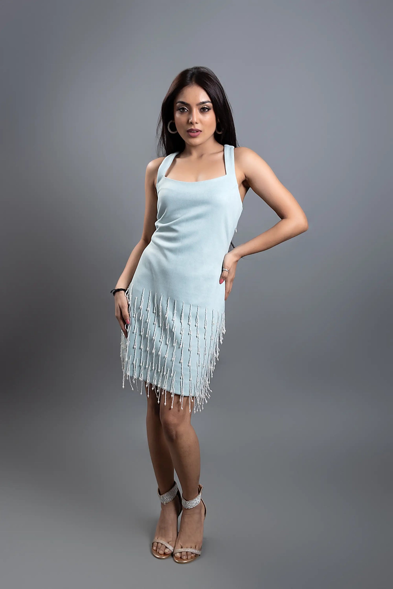 VINI PEARL TASSELS DRESS