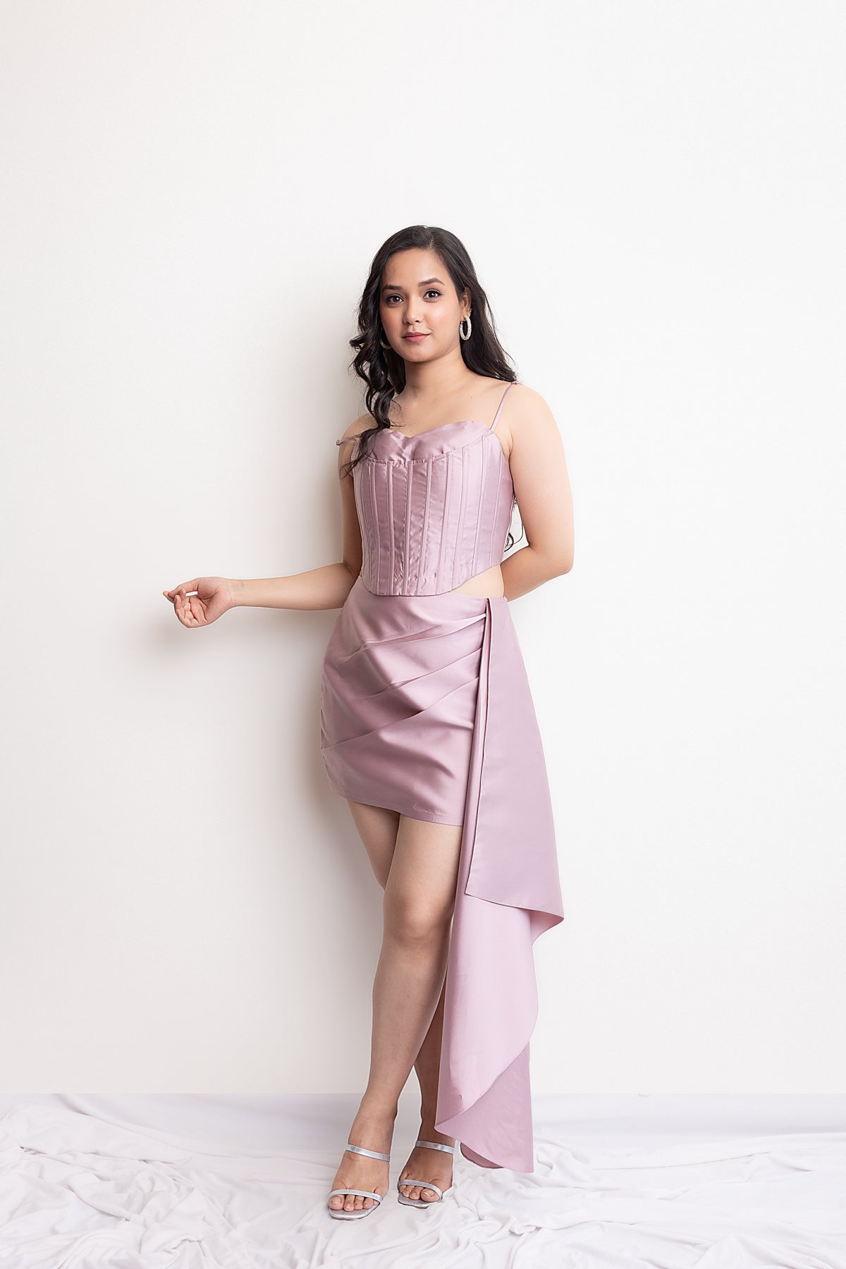 VINI SIGNATURE CORSET & DRAPE SKIRT - onion pink