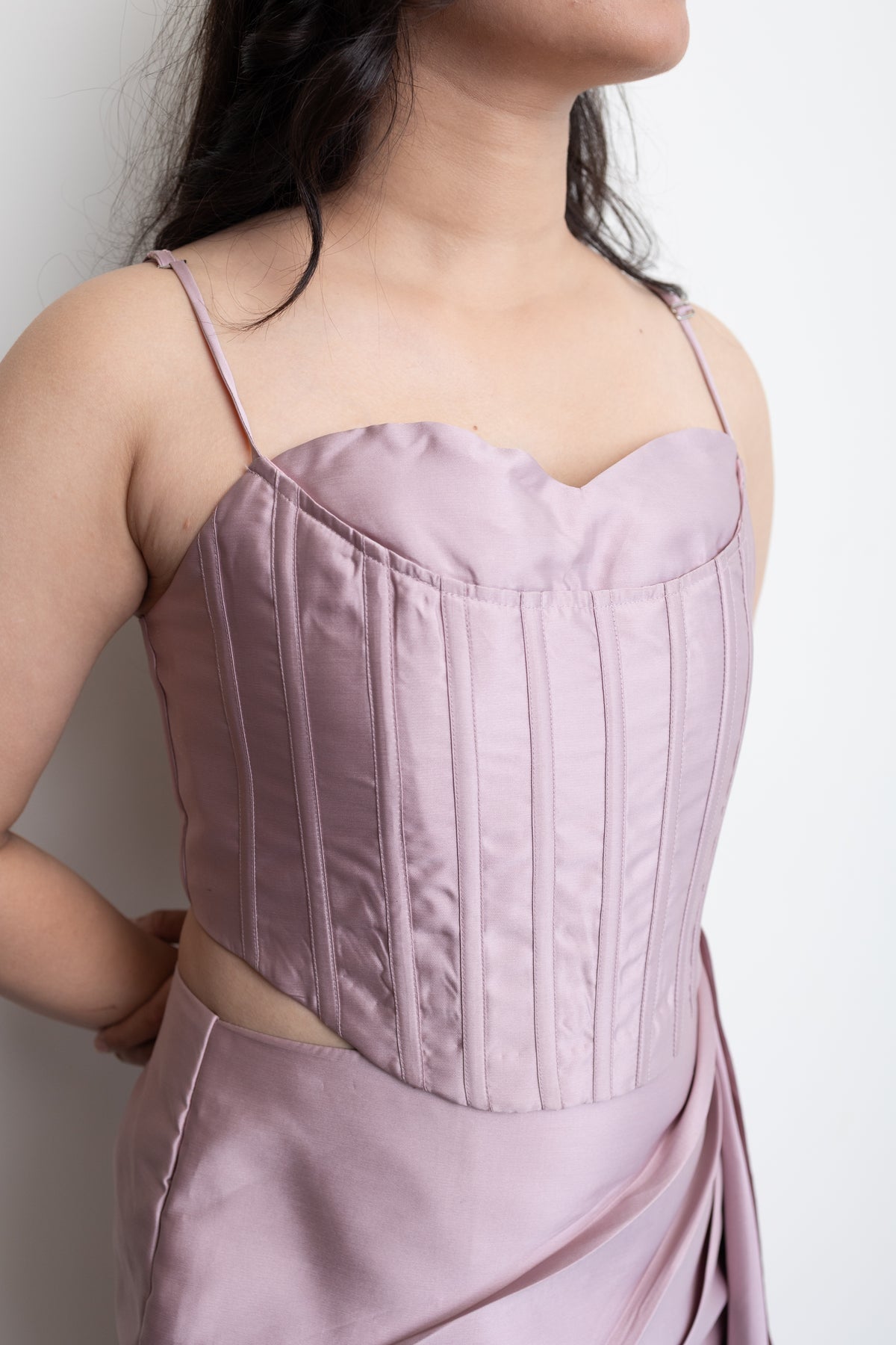 VINI SIGNATURE CORSET & DRAPE SKIRT - onion pink