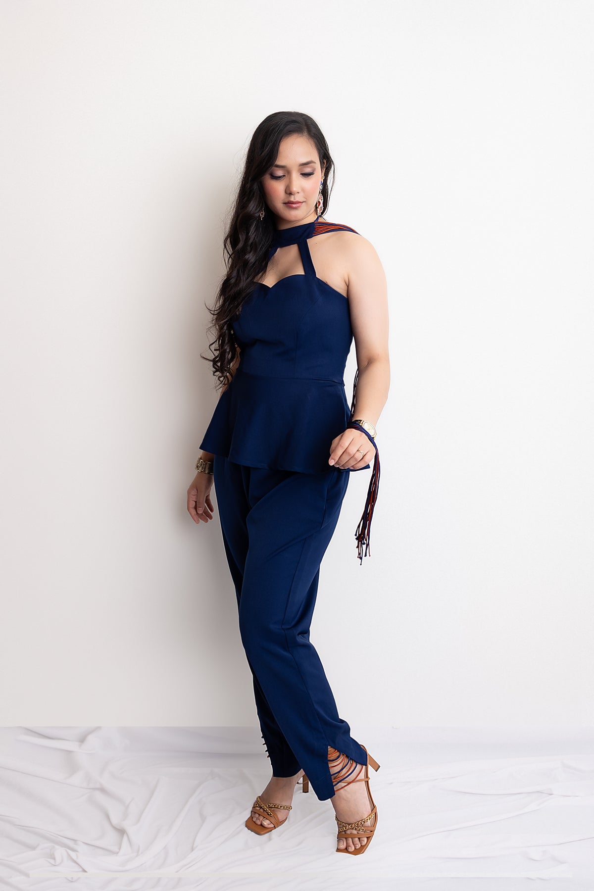 COCO PEPLUM SET - MIDNIGHT BLUE