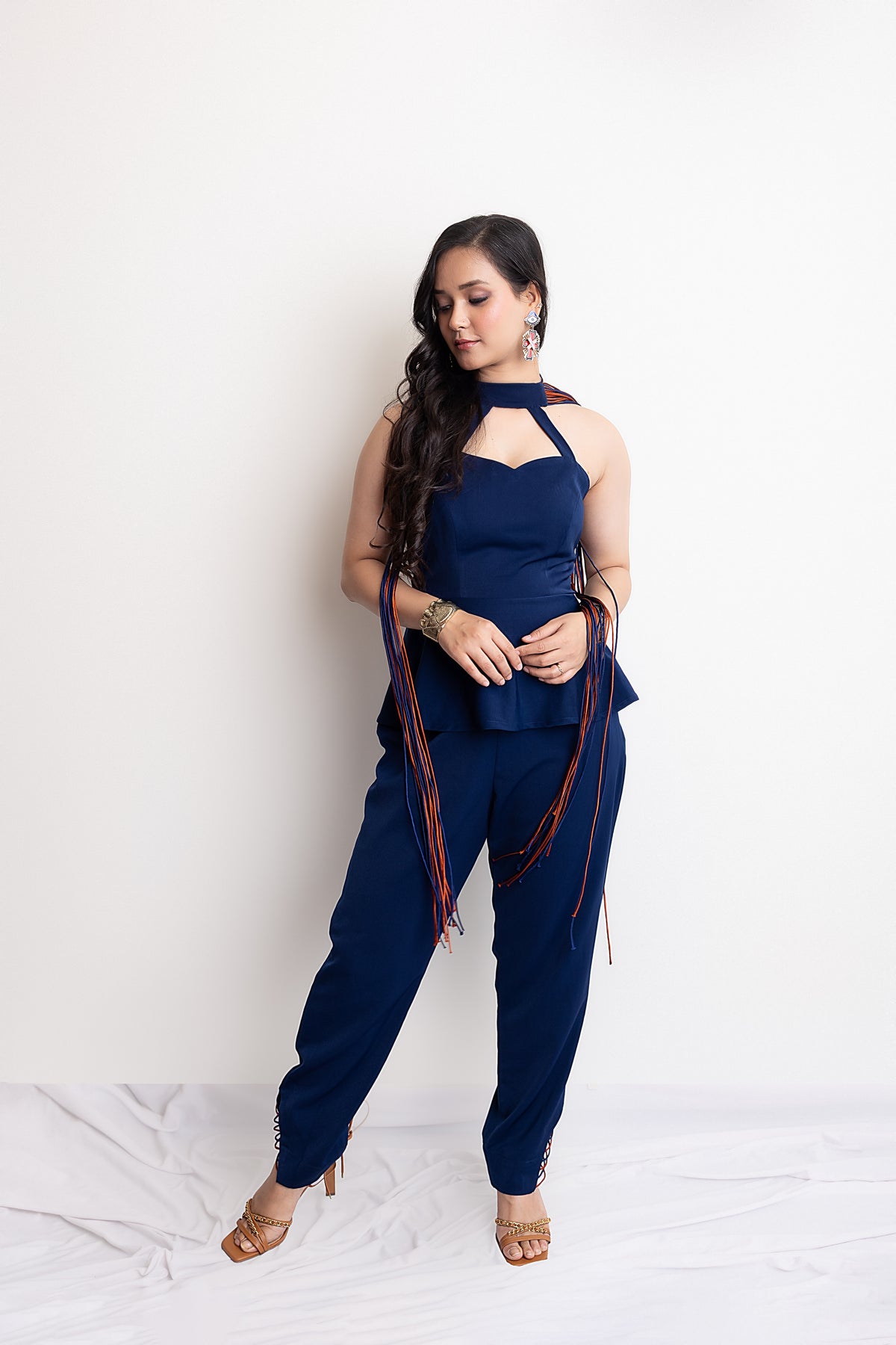 COCO PEPLUM SET - MIDNIGHT BLUE