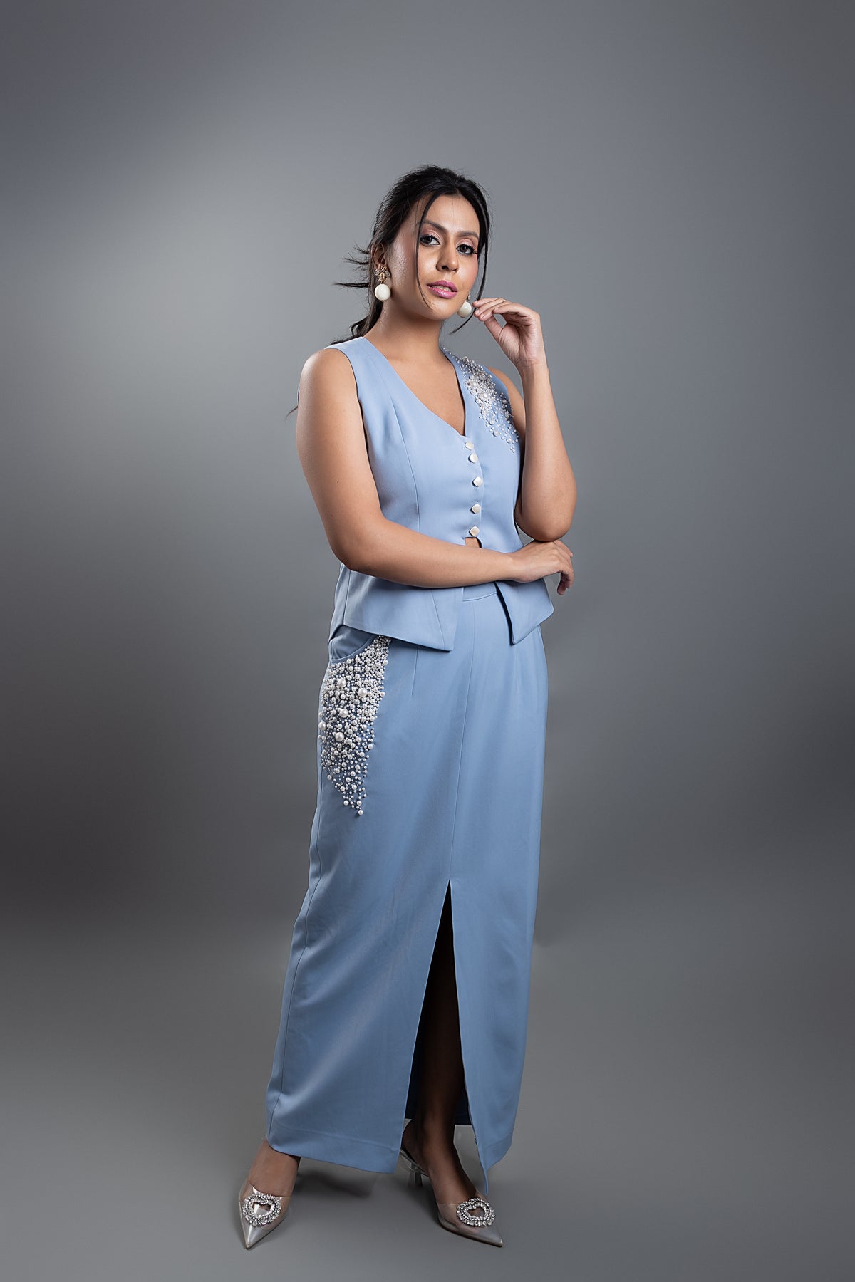 PERLA VEST - Powder Blue