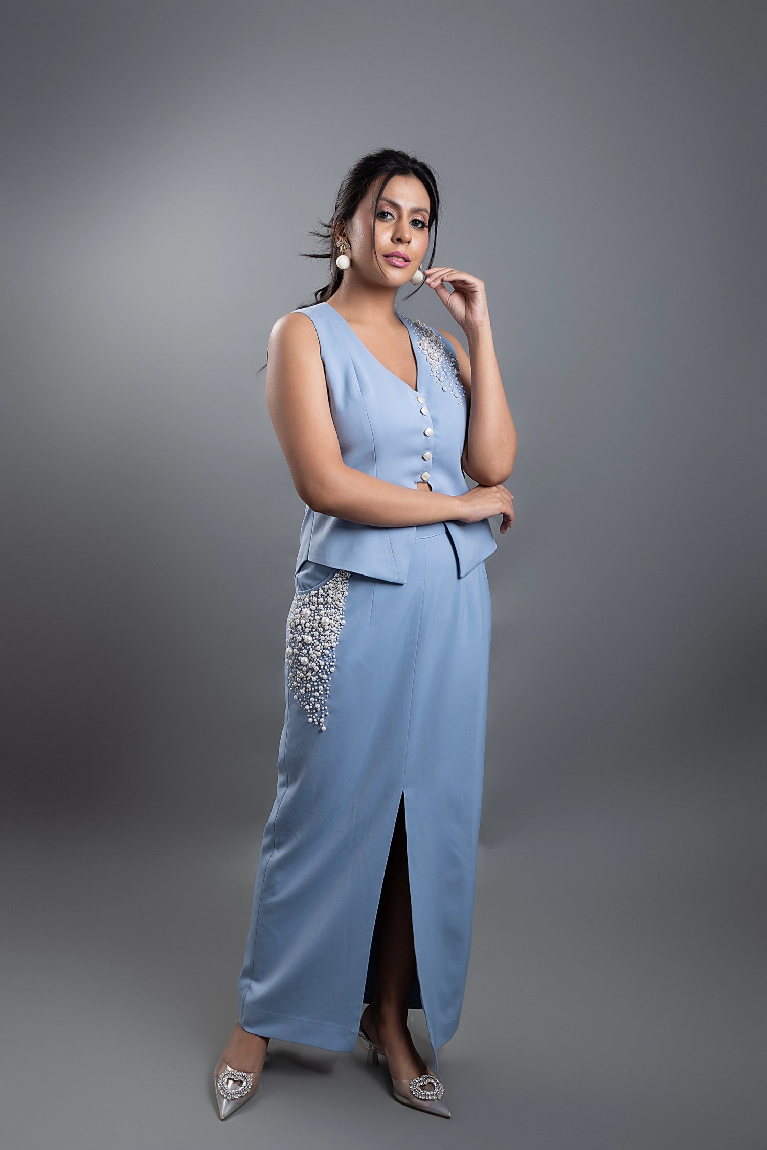 PERLA VEST N STRAIGHT SKIRT SET