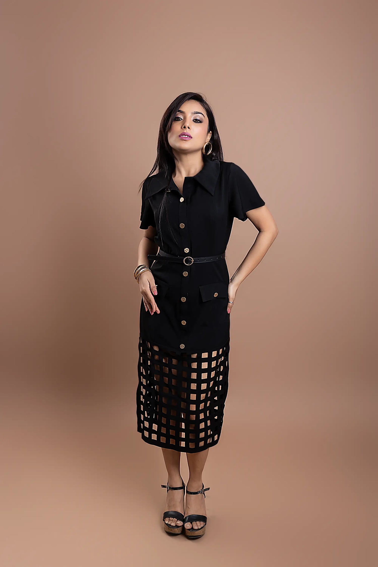 LARA MIDI DRESS WITH BELT