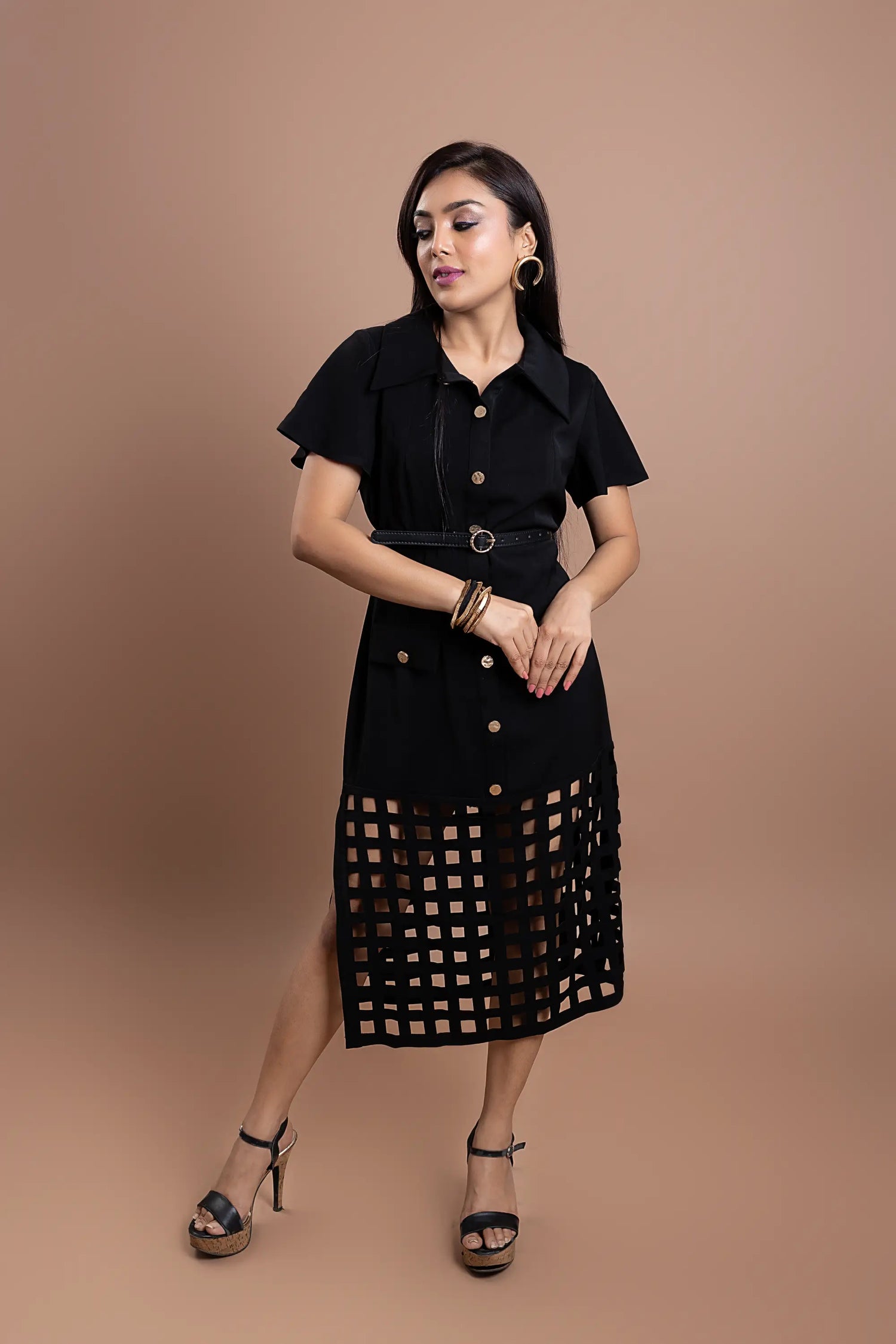 LARA MIDI DRESS WITH BELT