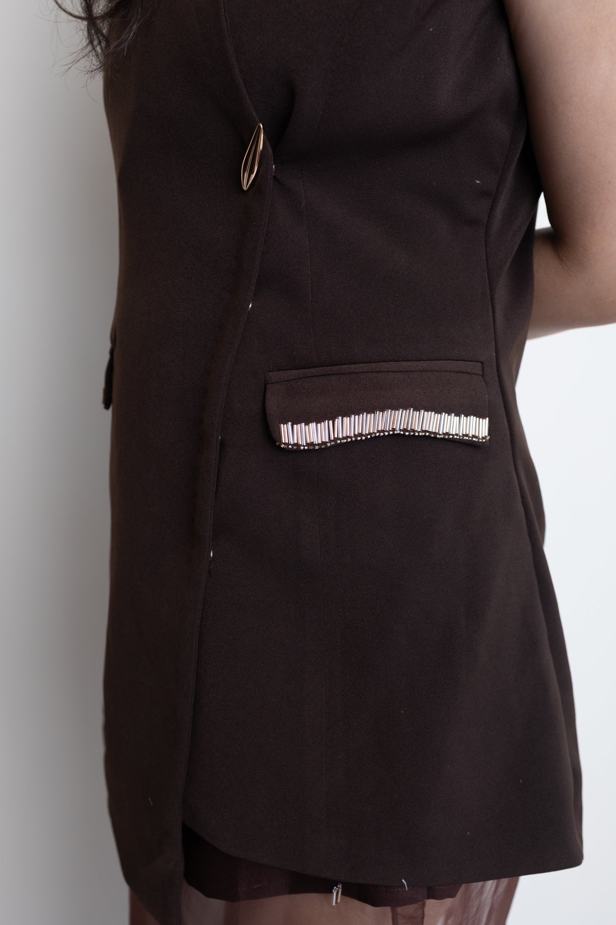 EVA BLAZER DRESS - BROWN